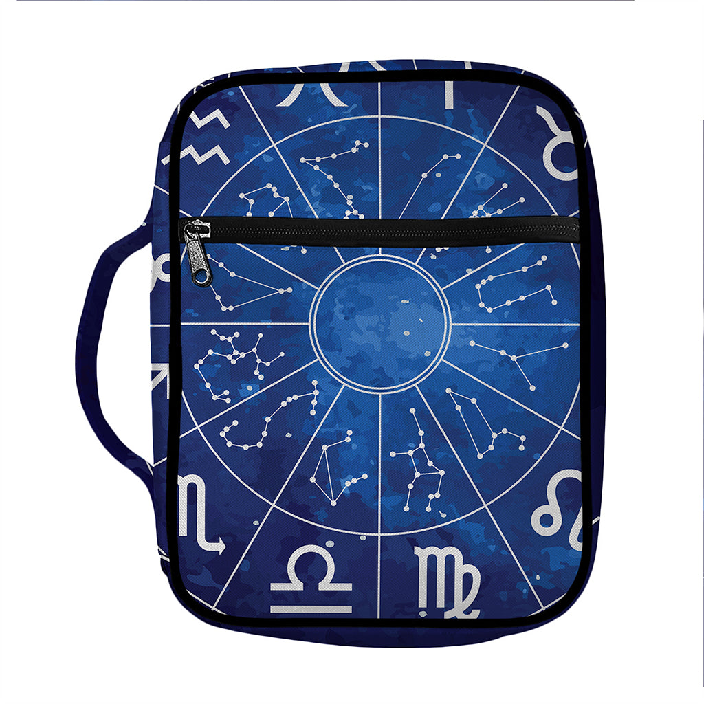 Zodiac Signs Wheel Print Front Pocket Bible Bag