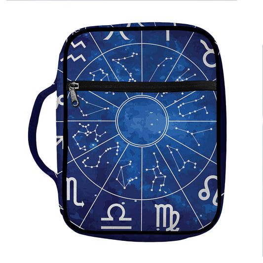 Zodiac Signs Wheel Print Front Pocket Bible Bag
