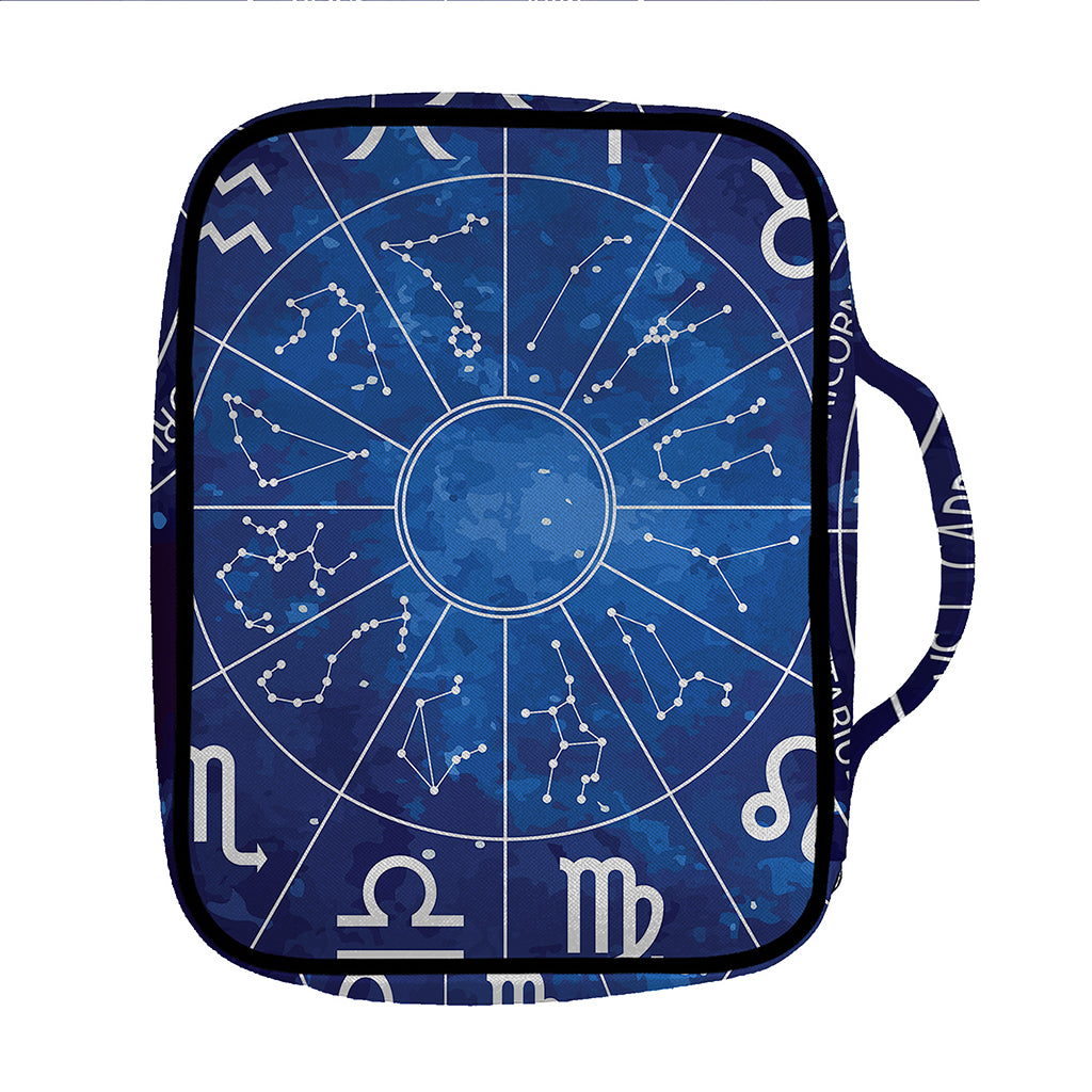Zodiac Signs Wheel Print Front Pocket Bible Bag