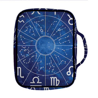 Zodiac Signs Wheel Print Front Pocket Bible Bag
