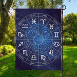 Zodiac Signs Wheel Print Garden Flag