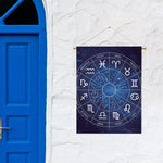 Zodiac Signs Wheel Print Garden Flag