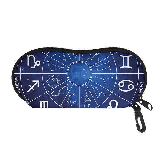 Zodiac Signs Wheel Print Glasses Case