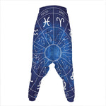 Zodiac Signs Wheel Print Hammer Pants