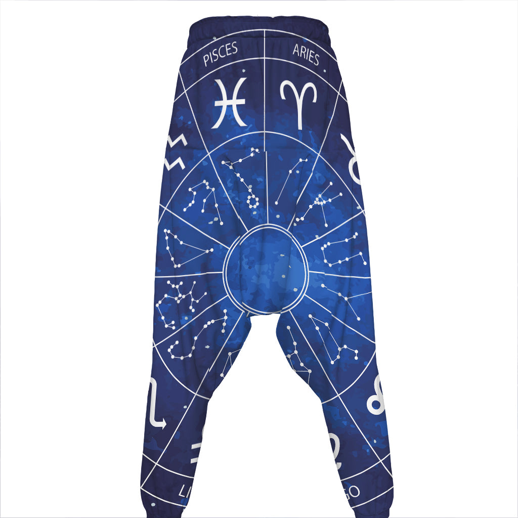 Zodiac Signs Wheel Print Hammer Pants