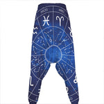 Zodiac Signs Wheel Print Hammer Pants