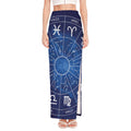 Zodiac Signs Wheel Print High Slit Maxi Skirt