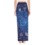 Zodiac Signs Wheel Print High Slit Maxi Skirt