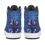 Zodiac Signs Wheel Print High Top Leather Sneakers