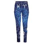 Zodiac Signs Wheel Print High-Waisted Pocket Leggings