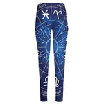 Zodiac Signs Wheel Print High-Waisted Pocket Leggings