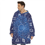 Zodiac Signs Wheel Print Hoodie Blanket