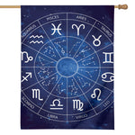 Zodiac Signs Wheel Print House Flag