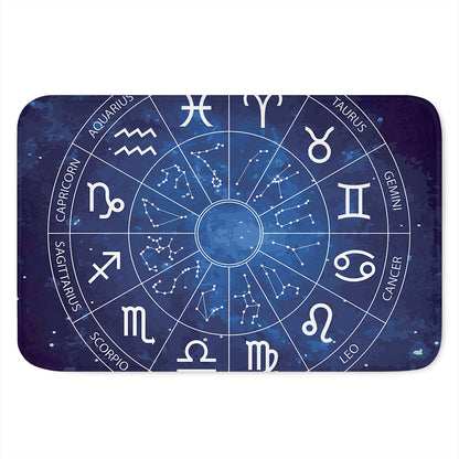 Zodiac Signs Wheel Print Indoor Door Mat