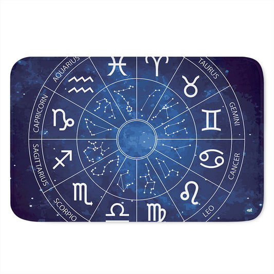 Zodiac Signs Wheel Print Indoor Door Mat