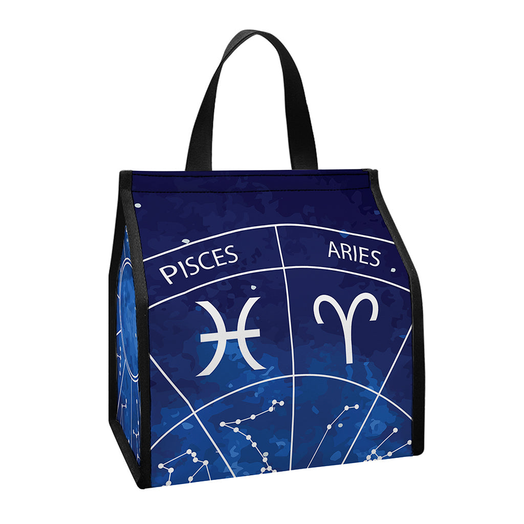 Zodiac Signs Wheel Print Insulated Lunch Tote