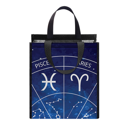 Zodiac Signs Wheel Print Insulated Lunch Tote