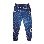 Zodiac Signs Wheel Print Jogger Pants