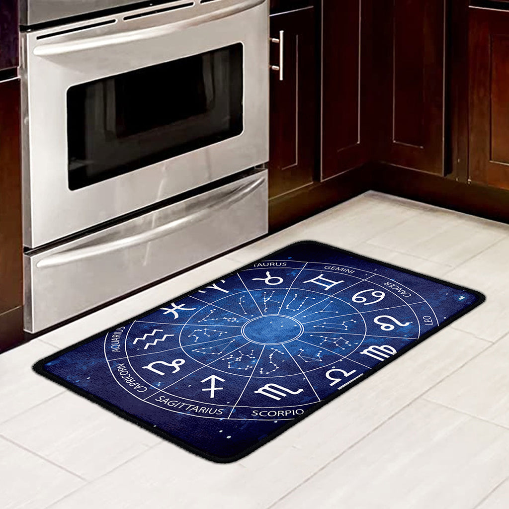 Zodiac Signs Wheel Print Kitchen Mat