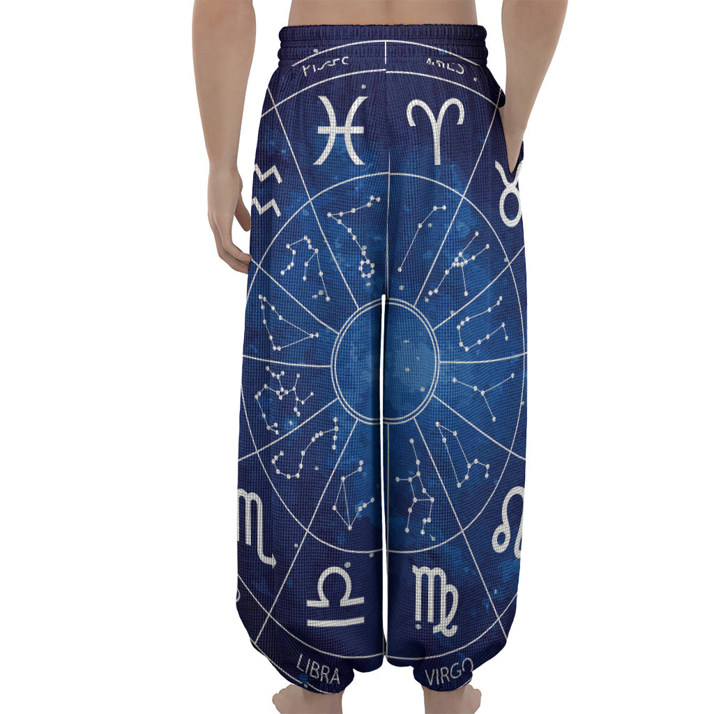 Zodiac Signs Wheel Print Lantern Pants