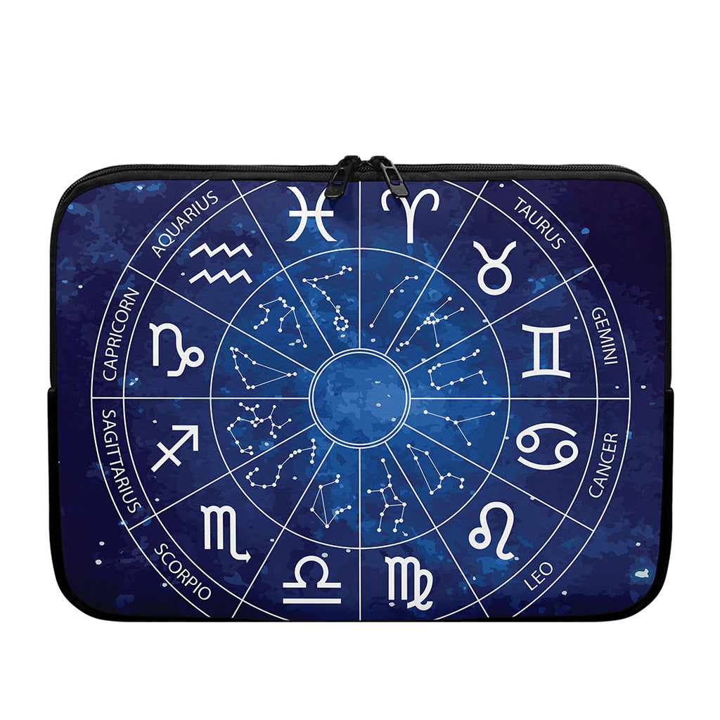 Zodiac Signs Wheel Print Laptop Sleeve