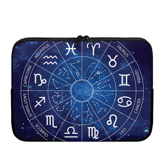 Zodiac Signs Wheel Print Laptop Sleeve