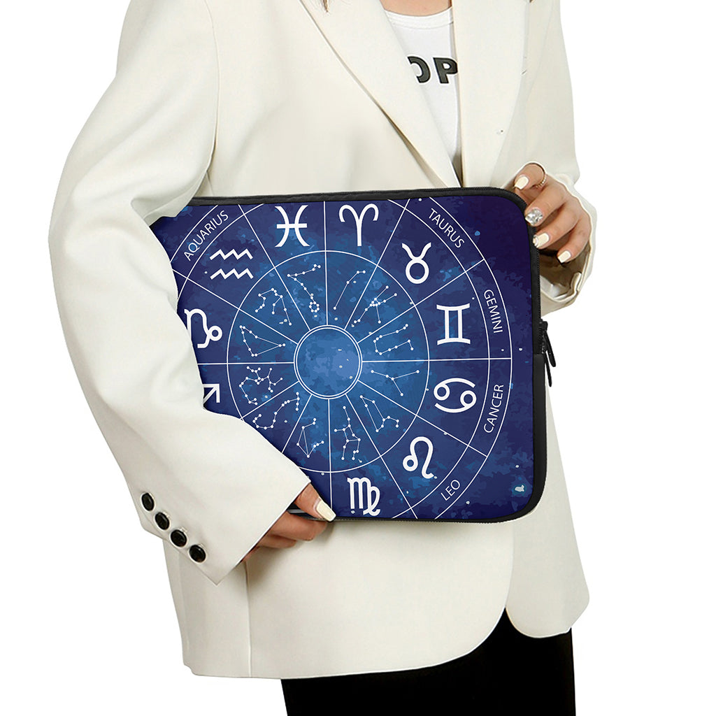 Zodiac Signs Wheel Print Laptop Sleeve