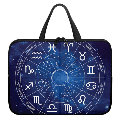 Zodiac Signs Wheel Print Laptop Sleeve With Handle