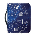 Zodiac Signs Wheel Print Leather Bible Cover