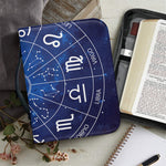 Zodiac Signs Wheel Print Leather Bible Cover