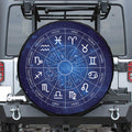 Zodiac Signs Wheel Print Leather Spare Tire Cover
