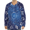 Zodiac Signs Wheel Print Long Sleeve Baseball Jersey