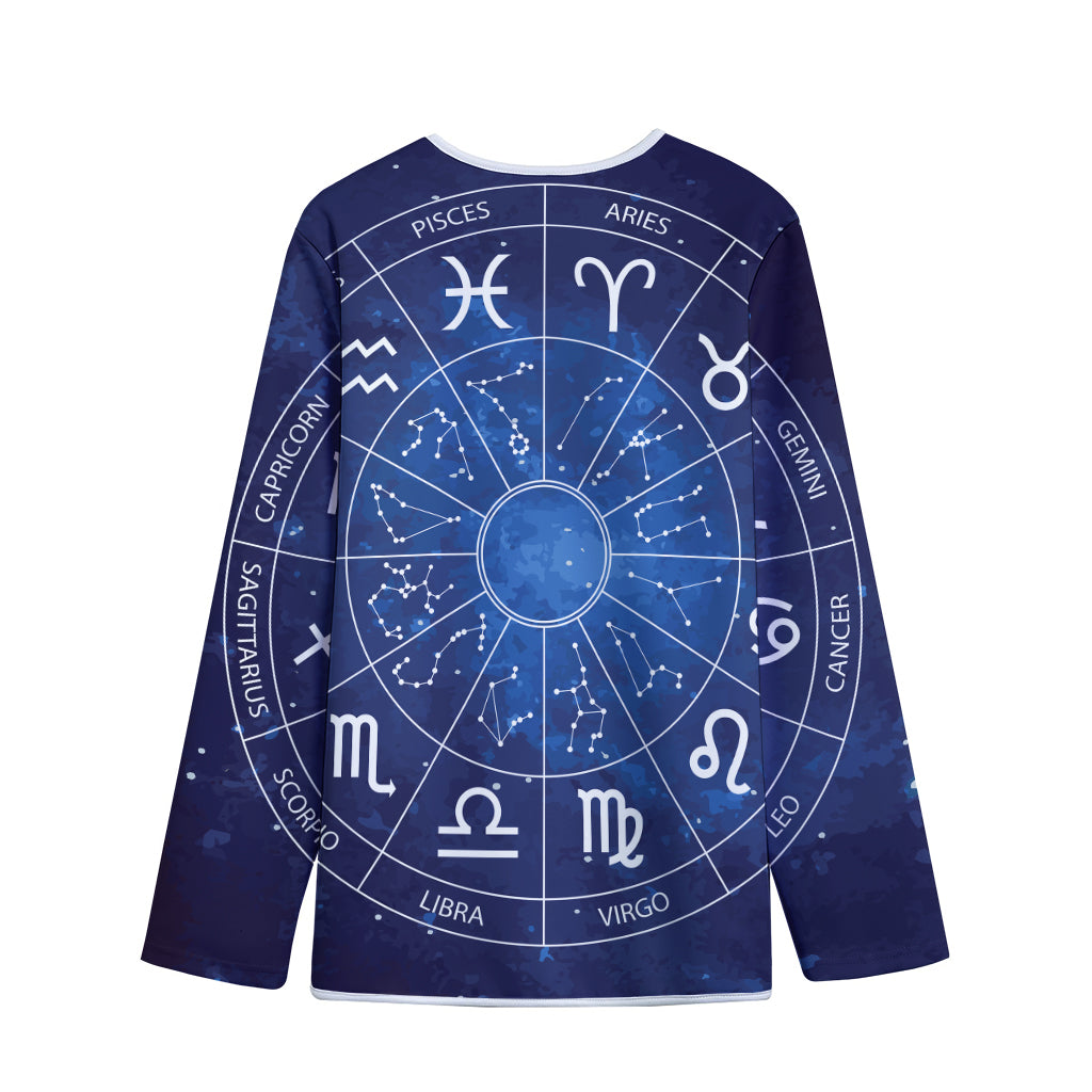 Zodiac Signs Wheel Print Long Sleeve Short Coat
