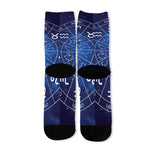 Zodiac Signs Wheel Print Long Socks