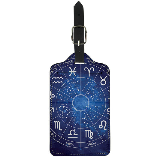 Zodiac Signs Wheel Print Luggage Tag