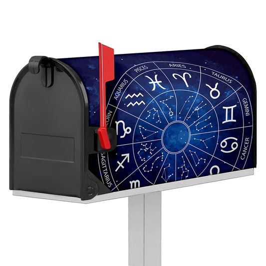 Zodiac Signs Wheel Print Mailbox Cover