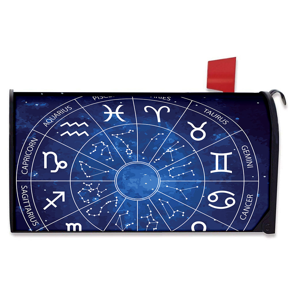 Zodiac Signs Wheel Print Mailbox Cover
