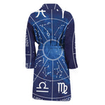 Zodiac Signs Wheel Print Men's Bathrobe