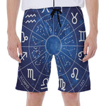 Zodiac Signs Wheel Print Men's Beach Shorts