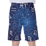 Zodiac Signs Wheel Print Men's Beach Shorts