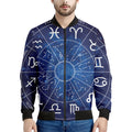 Zodiac Signs Wheel Print Men's Bomber Jacket