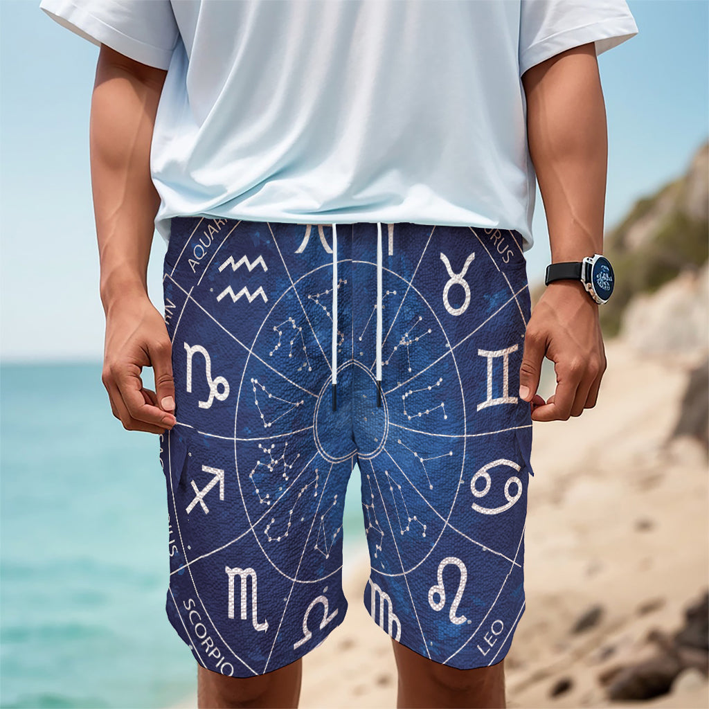Zodiac Signs Wheel Print Men's Cargo Shorts
