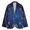 Zodiac Signs Wheel Print Men's Cotton Blazer