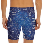 Zodiac Signs Wheel Print Men's Long Boxer Briefs