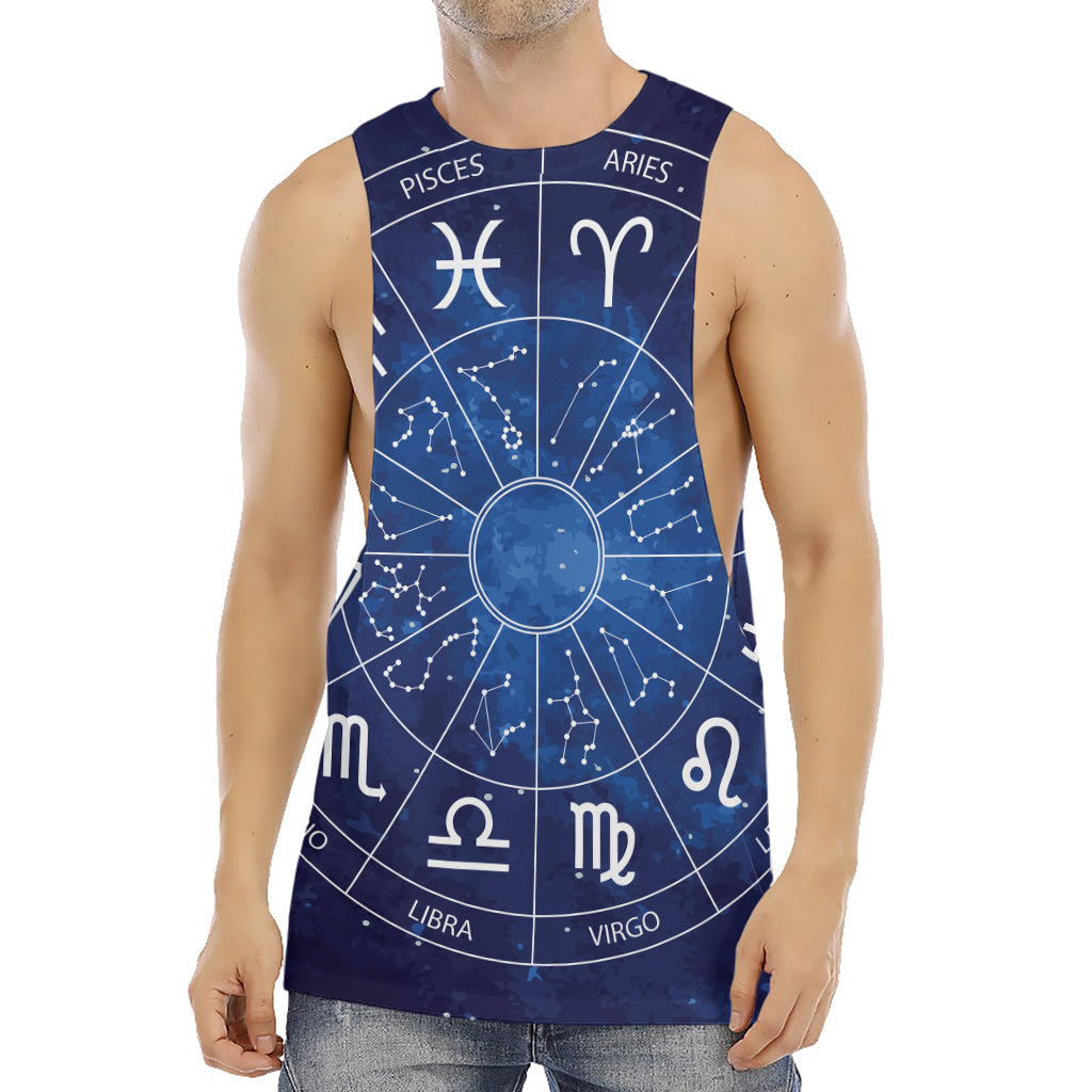 Zodiac Signs Wheel Print Men's Muscle Tank Top