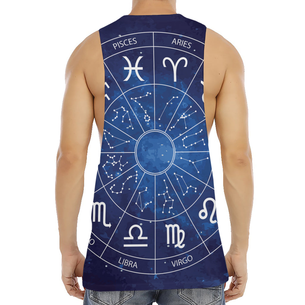 Zodiac Signs Wheel Print Men's Muscle Tank Top