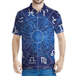 Zodiac Signs Wheel Print Men's Polo Shirt