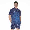 Zodiac Signs Wheel Print Men's Romper