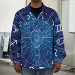 Zodiac Signs Wheel Print Men's Shirt Jacket