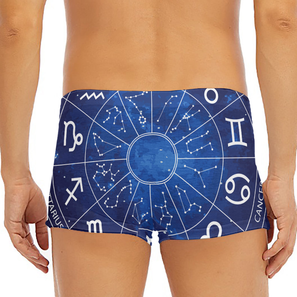 Zodiac Signs Wheel Print Men's Short Boxer Briefs